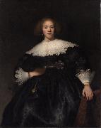 REMBRANDT Harmenszoon van Rijn Portrait of a woman with a fan (mk33) oil painting picture wholesale